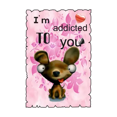 Mgs084-magnet frigider-i m addicted to you..